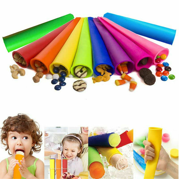8pcs Popsicle Maker Silicone Ice Block Moulds/Ice Cream Molds/Icy Pole Jelly Pop - Lets Party