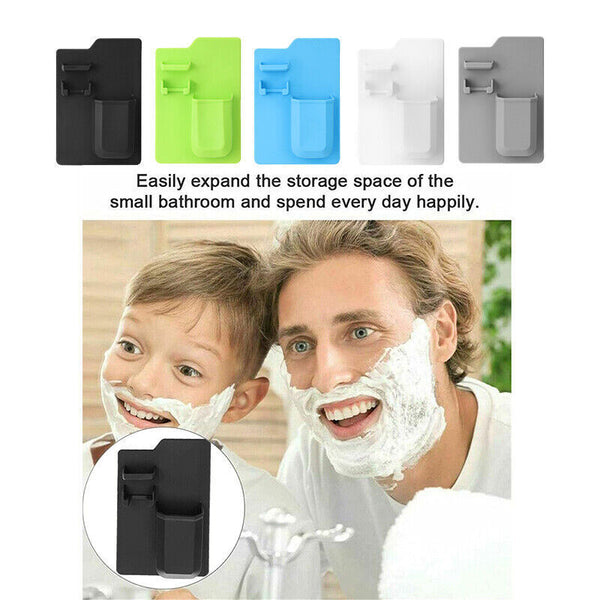 1PC White Space Toothbrush Holder Shower Organizer Silicone Bathroom Storage Razor - Lets Party