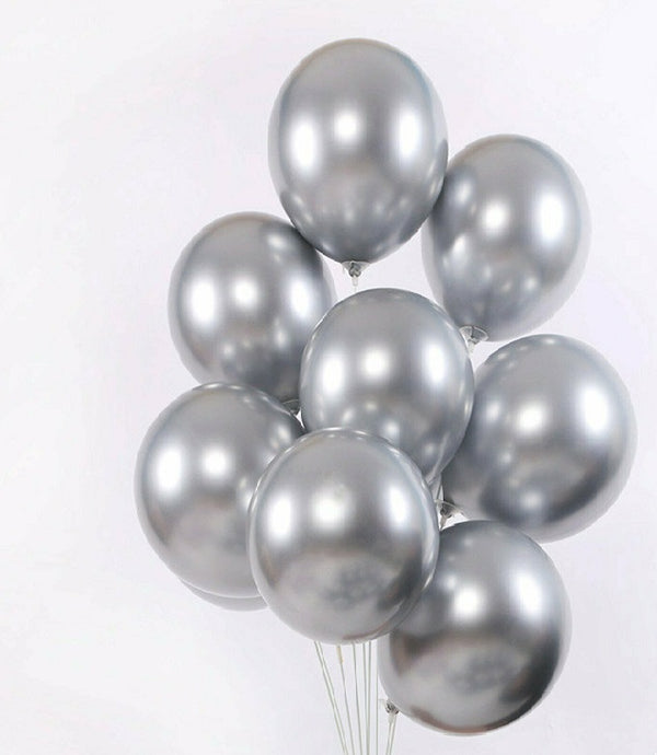 5pcs Giant 40cm Chrome Metallic Latex Balloons Birthday Wedding Party Balloons - Lets Party