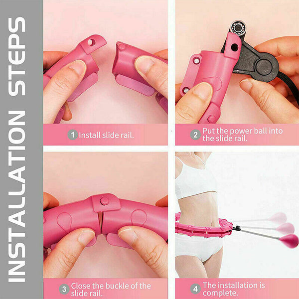 24 Knots Purple Smart Hula Hoop Fitness Detachable Hoops Weight AU Stock Hoola Hoops - Lets Party