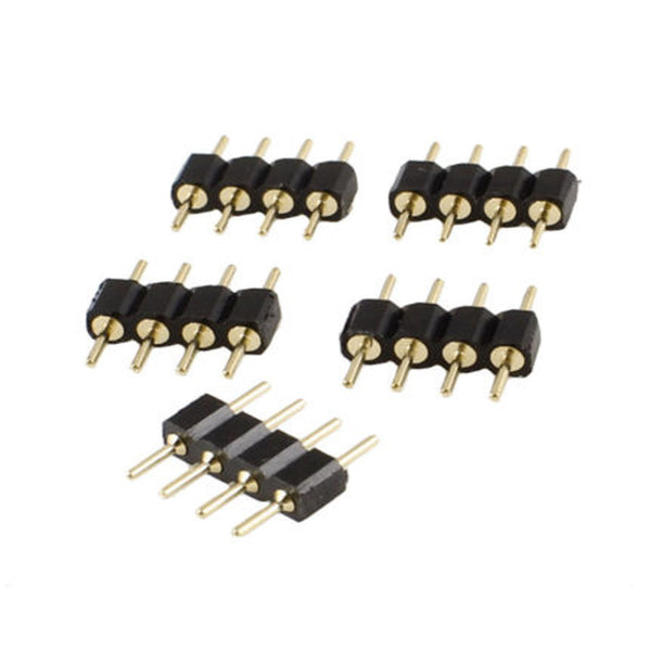 10x Male to Male 4 PIN RGB LED Strip Lights Controller Connectors 3528 5050 Lead - Lets Party