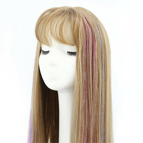 Extensions Glitter Tinsel Hair Hair skin weft Holographic Highlights Party - Lets Party