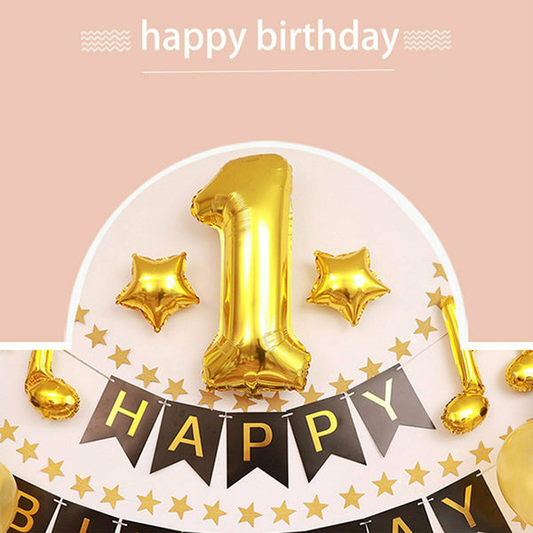40cm Gold Foil Number Balloons  Birthday Wedding Party Decorations - Lets Party