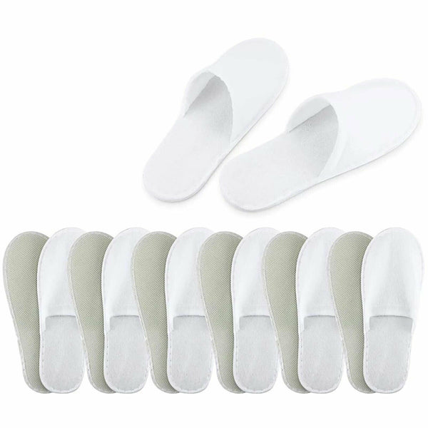 20 Pairs SPA HOTEL GUEST SLIPPERS CLOSED TOE DISPOSABLE TERRY STYLE LINEN HOUSE