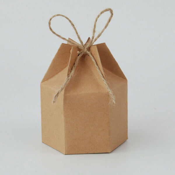 50Pcs Xmas Candy Gift Box Bag Pillow Favor Kraft Paper Gift Favour Wedding Party