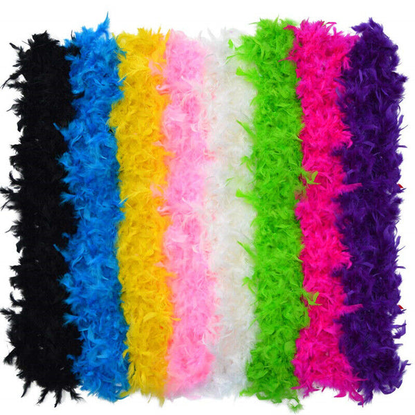 2M Feather Boa Stripe Fluffy Craft Costume Dress Up Wedding Party Flower Decor