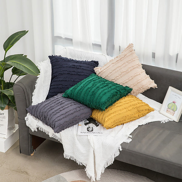Boho Tassels Fringe Cushion Cover Striped Decorative Lounge Cushion Cover 45x45