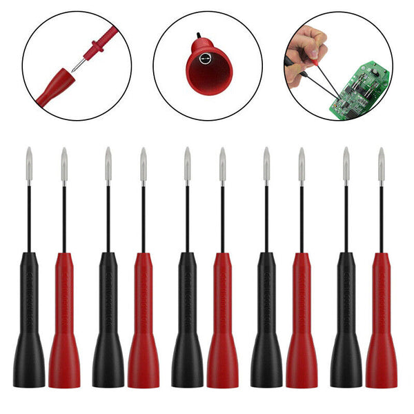 Universal Multimeter Test Lead Probes 2mm Insulated Piercing Needle Micro Pins