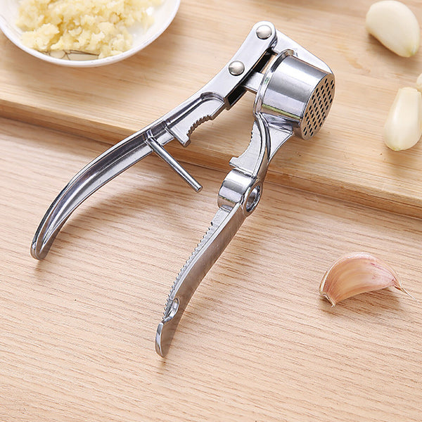 Garlic Press Crusher Stainless Steel Tool Silver Kitchen Squeezer Masher Mincer