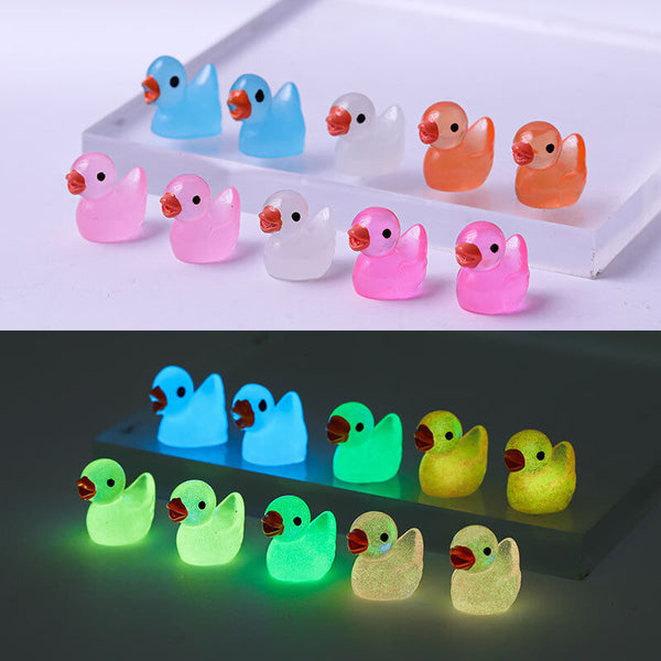 100PCS Luminous Realistic Party Decor Resin Christmas Mini Tiny Ducks Birthday