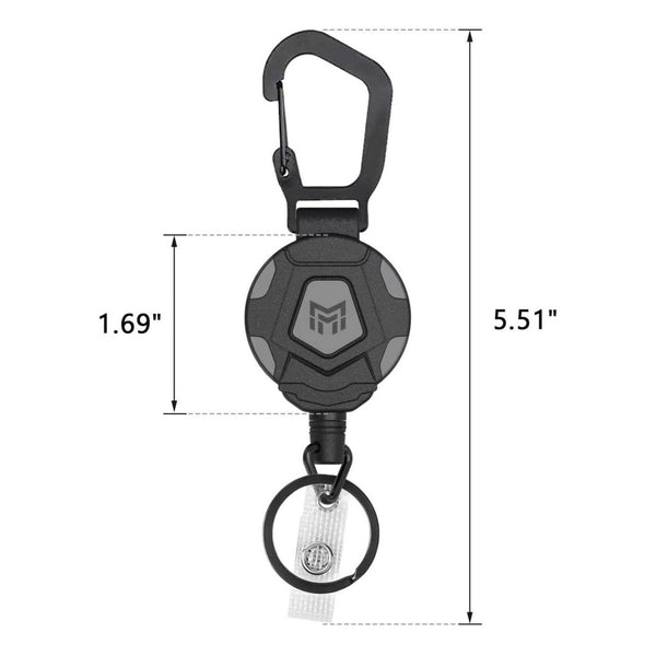 2pcs Retractable Heavy Duty Pull Ring Key Chain Recoil Keyring Wire Rope Key Holder