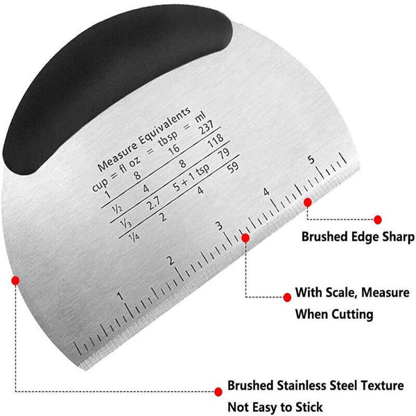 Dough Scraper Stainless Steel Bake Cake Slicer Pastry Cutter Multipurpose Bench