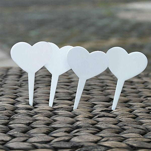 100PCS Heart-Shaped Plant Labels Flexible Plastic Garden Tag Nursey Seeding AUS