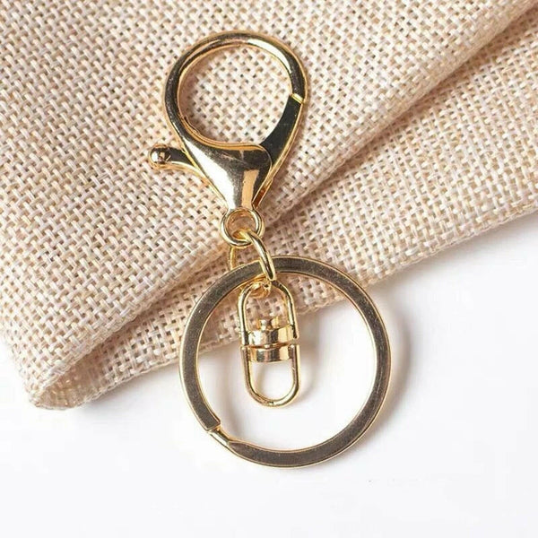 20x Gold Swivel Lobster Clasp Trigger Clip Key Ring Keychain Split Ring DIY AU
