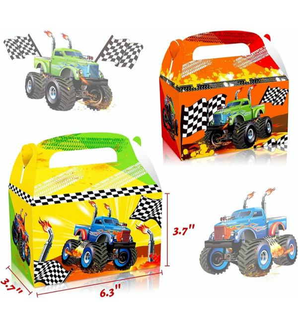 12PCS Monster Truck Paper Candy Gift Box Party Supplies Birthday Decoration
