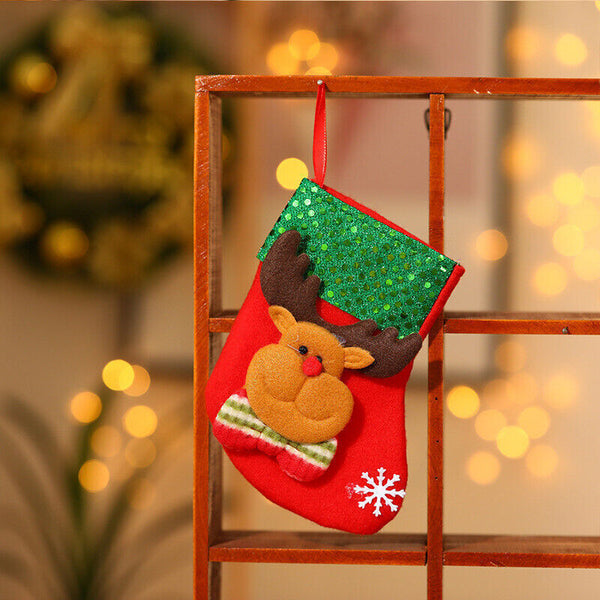 Christmas Stocking Socks Ornament Xmas Tree Party Hanging Gift Candy Bags Decor