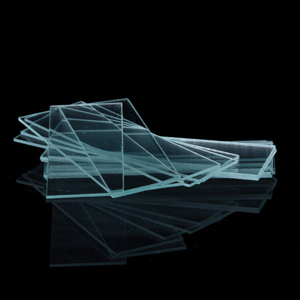 150PCS Blank Microscope Slides Coverslips Cover Glass Clear Observe Specimen AU