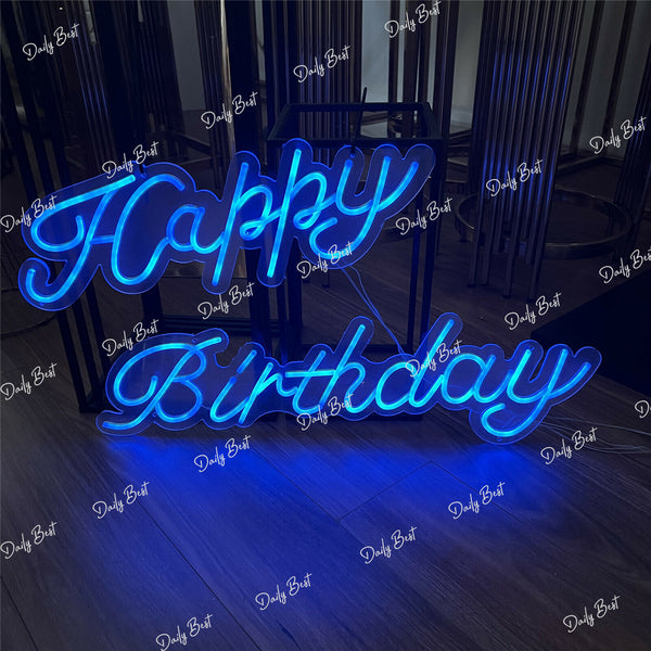 Happy Birthday RGB LED Neon Lights Sign Board Acrylic Party Wedding Event Decora