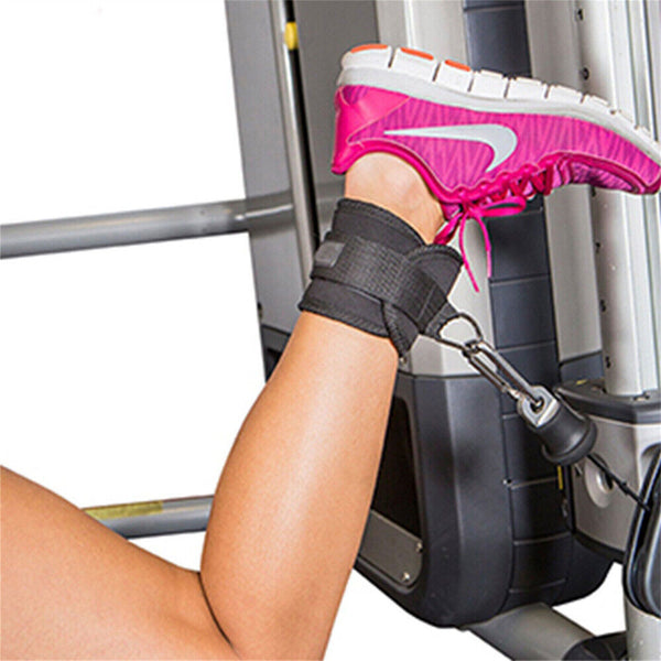 Gym Heavy Duty Ankle Strap Pair Weight Lifting D-Ring Attachment Pulley Cable AU