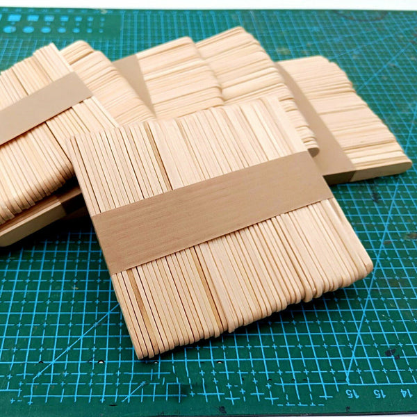 50/100x Wooden Craft Sticks Paddle Pop Ice Lolly Ice Cream Stick Coffee Stirrer