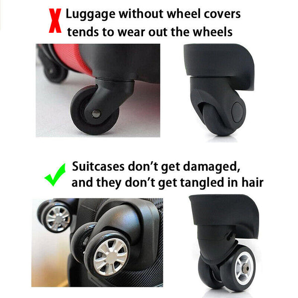 8PCS Silicone Wheel Protection Covers Luggage Extend Suitcase Wheels Lifespan