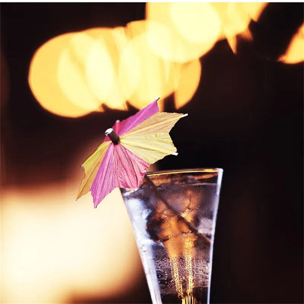 50Pcs Cocktail Drinking Drink Decoration Parasol Umbrella Picks Sticks Party AUS