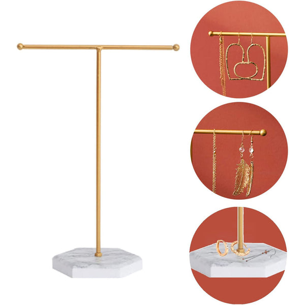 Jewelry Display Stand T-shape Earring Necklace Rack Tabletop White black New AU