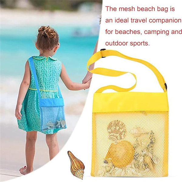 5PCS Mixcolor Sand Portable Away Pouch Beach Bag Mesh Toy Shell Collecting Bags