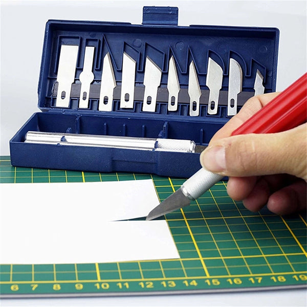 13 Cutting Blades Art Knives + 13 Piece Hobby Craft Knife Set With Case-3 Knives