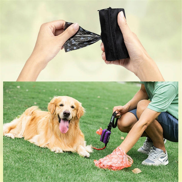 Dog Poop Bag Holder Pet Puppy Garbage Waste Pick Up Bags Dispenser Pouch Outdoor