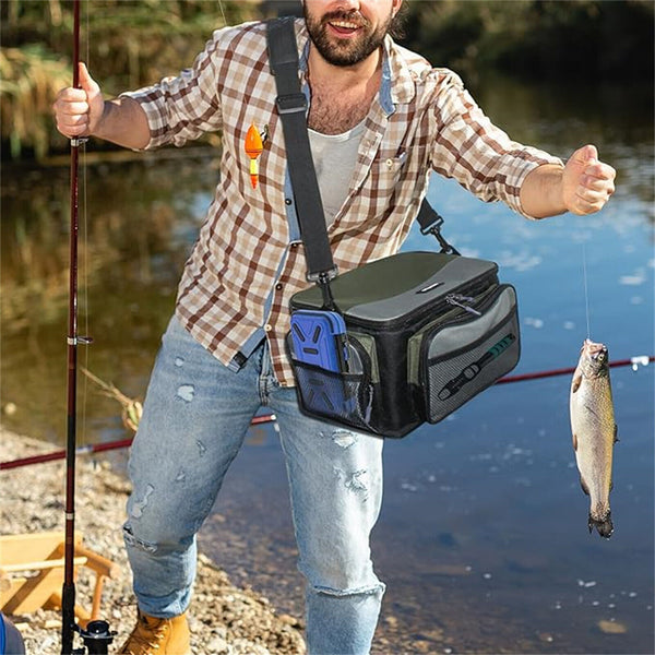 Large Fishing Bag Fishing Tackle Storage Backpack Waterproof Fishing Gear Bag AU