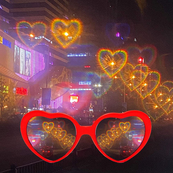 Effect Glasses Heart-shaped Heart Diffraction Glasses Lights Become Love Image A