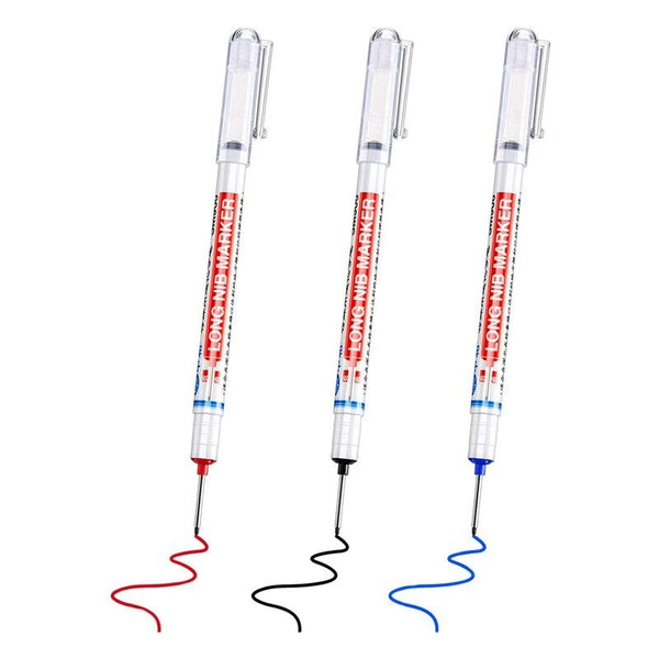 12Pcs Long Head Deep Hole Long Nosed Marker Multifunction Deep Drill Hol Marker