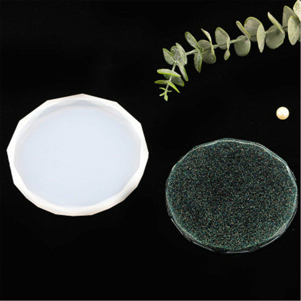 2x Coaster Resin Casting Heart Mold Silicone Agate Making DIY Mould Tool Craft