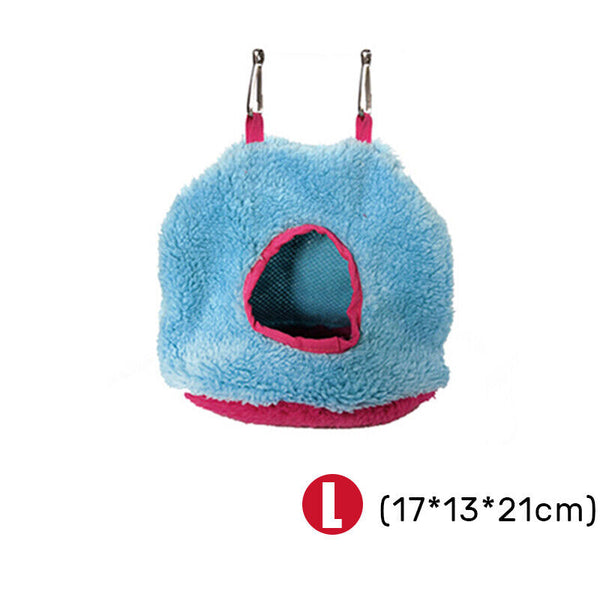Bird Parrot Hammock Hut Practical Plush Snuggle Hanging Cave Cage Bed Tent AU