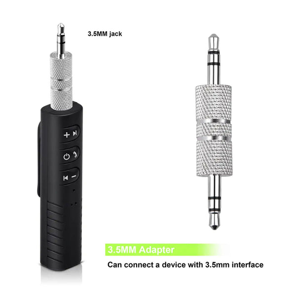 2PCS Wireless Bluetooth 3.5mm AUX Audio Music Receiver Stereo Home Car Adapter