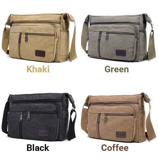 Man's Bags Men's Crossbody Retro Shoulder Messenger Bag Satchel Travel Canvas