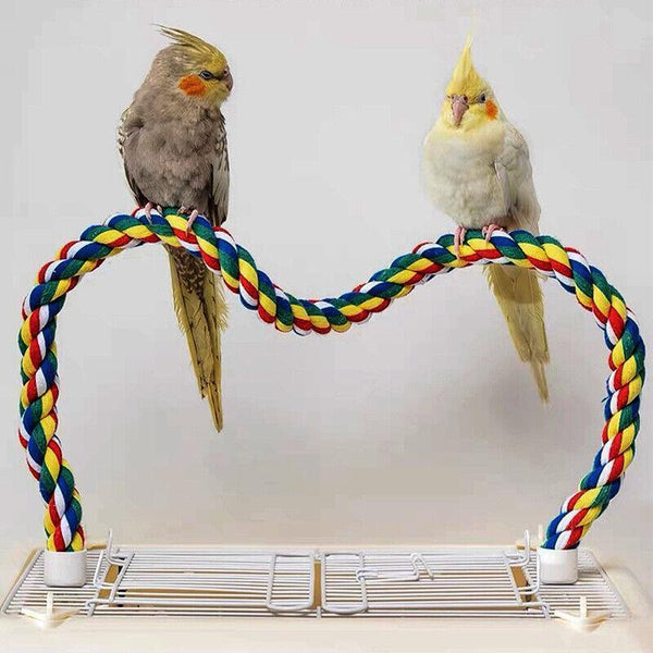 Pet Bird Rope Perches Parrot Colourful Cage Comfy Perch Bungees for Birds Toy AU