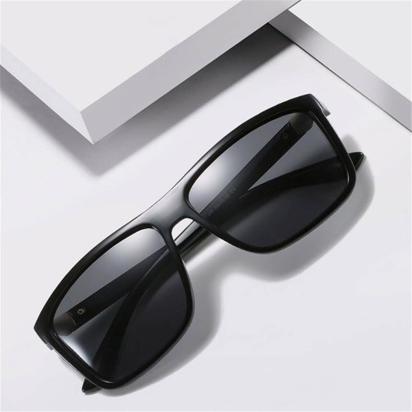 New Black Square Frame Polarized Sunglasses Driving Mens Designer Retro Eyewear