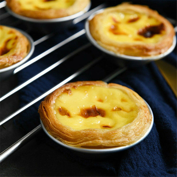 10Pcs Egg Tart Mold Aluminum Hot Baking Tools Cupcake Cake Cookie Pudding Mould