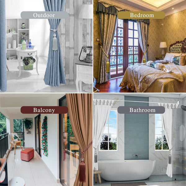 Pair Of Curtain Holdbacks Rope Tie Backs Tassel Tiebacks Crystal Pearl Ball Home