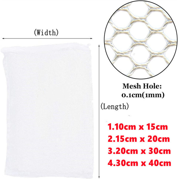 20Pcs Aquarium Filter Bags Fish Tank Bio Ball Media Mesh Storage Bag with Zipper