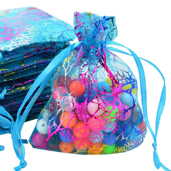 10-100pcs Organza Bag Sheer Bags Candy Packaging Jewellery Gift Wedding Pouch AU - Lets Party