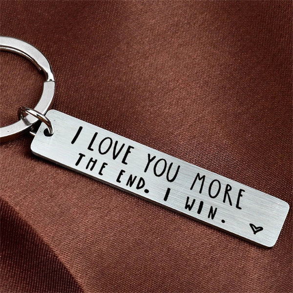 I Love You More The End I Win Stainless Steel Couple Keyring Keychain Gift Funny