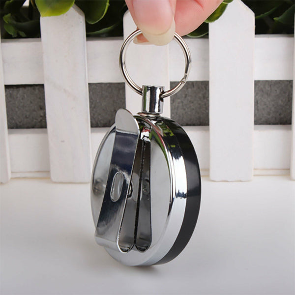 10Pcs Heavy Duty Metal Chain Retractable Pull Key Ring Belt Clip ID Cards Holder