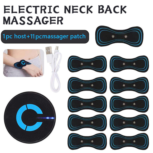 Mini Electric Neck Back Massager EMS Cervical Massage Patch Relief Pain Portable - Lets Party