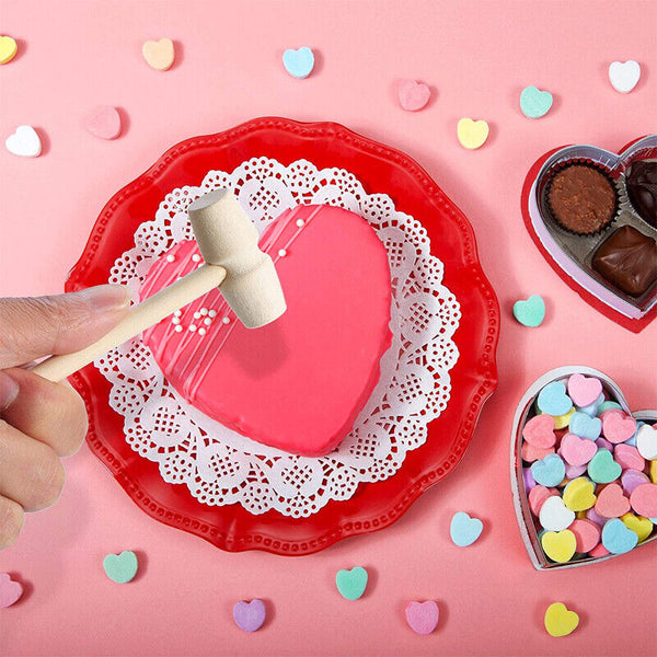 1-50X Wooden Mini Hammer Mallet Kids Flat Head Toy Carving DIY Ornaments Toy AU