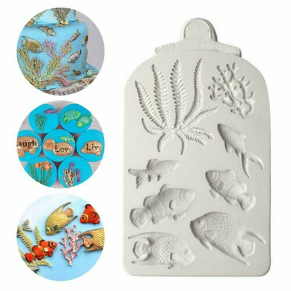 Sea Beach Nautical Animals Mermaid Silicone Fondant & Chocolate Mould Mold