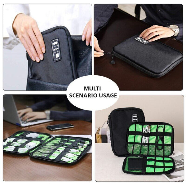 2X Gadget Cable Organizer Storage Bag Travel Electronic Accessories Cable Pouch