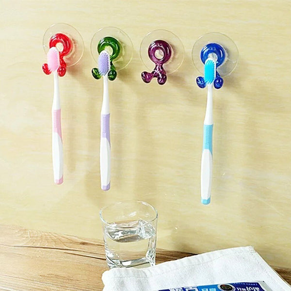2PCS Wall Mounted Shaver Toothbrush Holder Washroom Bathroom Suction Cup Razor